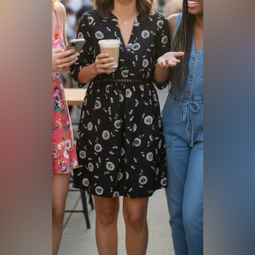 🪷5 for $25🪷 |ASOS| River Island dandelion printed dress